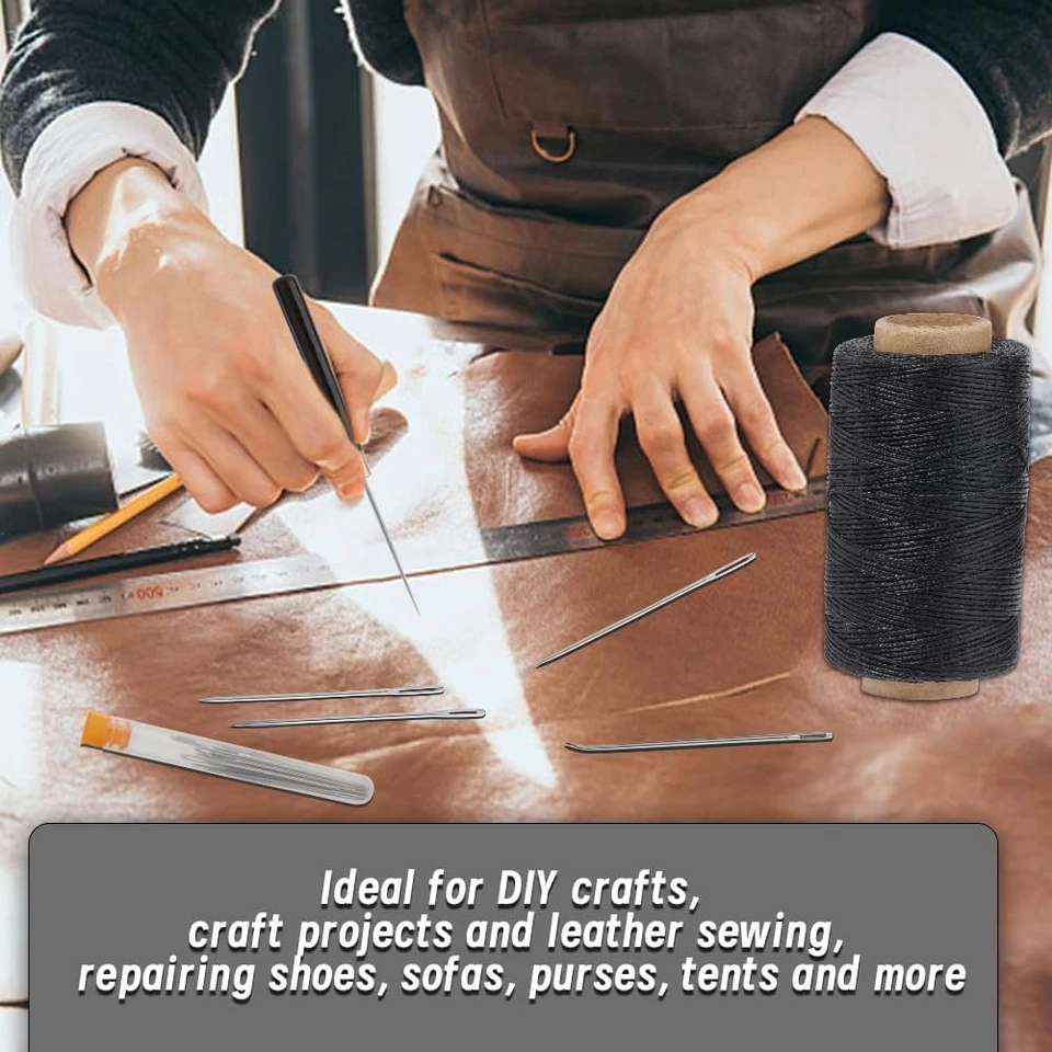 Leather Upholstery Sewing Waxed Thread Kit, 273 Yards Waxed Thread Sewing Nee... - Image 3 of 4