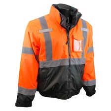 Radians Men's Three-in-One Deluxe High Visibility Bomber Jacket Hi-Vis Orange -