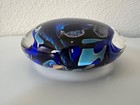 Jim Karg DICHROIC Multicolored Hand Blown Art Glass Disc Paperweight SIGNED — photo 10