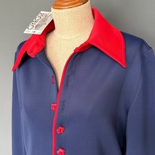 Oyrosy Retro 60s Style Maxi Dress | XL | Navy Red Mod 1970s