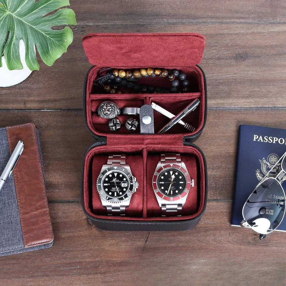 New Two Pack Watch Box Convenient Outdoor Watch Jewelry Storage Box - Image 2 of 4