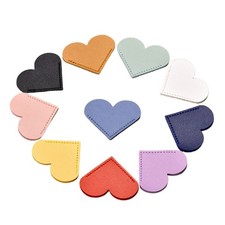 10Pcs Leather Corner Page Book Markers Heart Shape Bookmarks for Book Lover