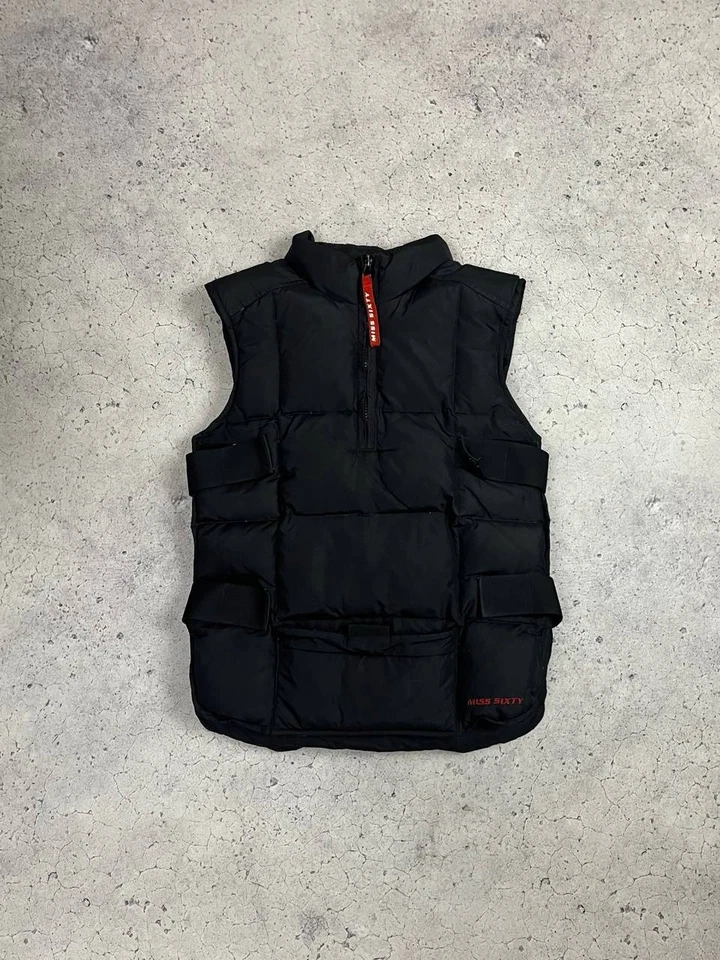 Miss Sixty Black Puffer Vest Women’s Stylish Winter Sleeveless Jac Prada Type - Image 4 of 4