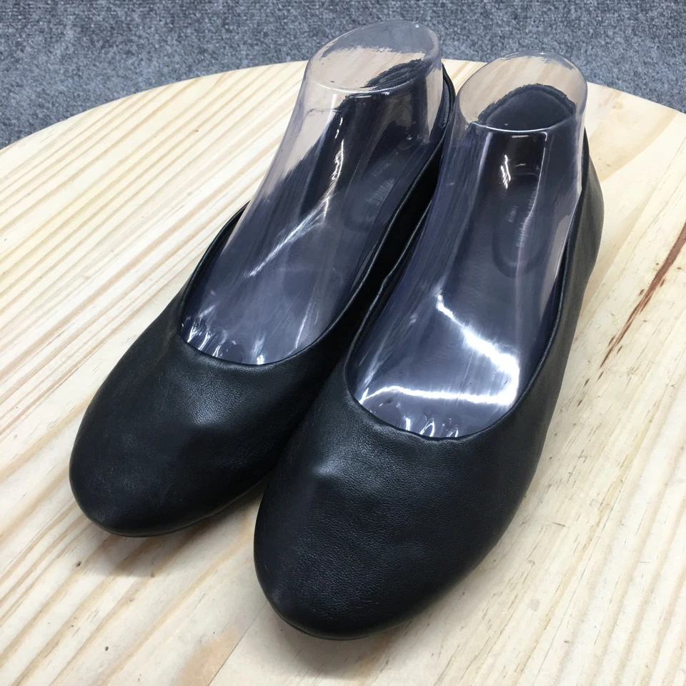 Zapatos Hush Puppies para mujer 9 W mocasines planos cuero negro informales punta redonda bajos Foto 3 de 4