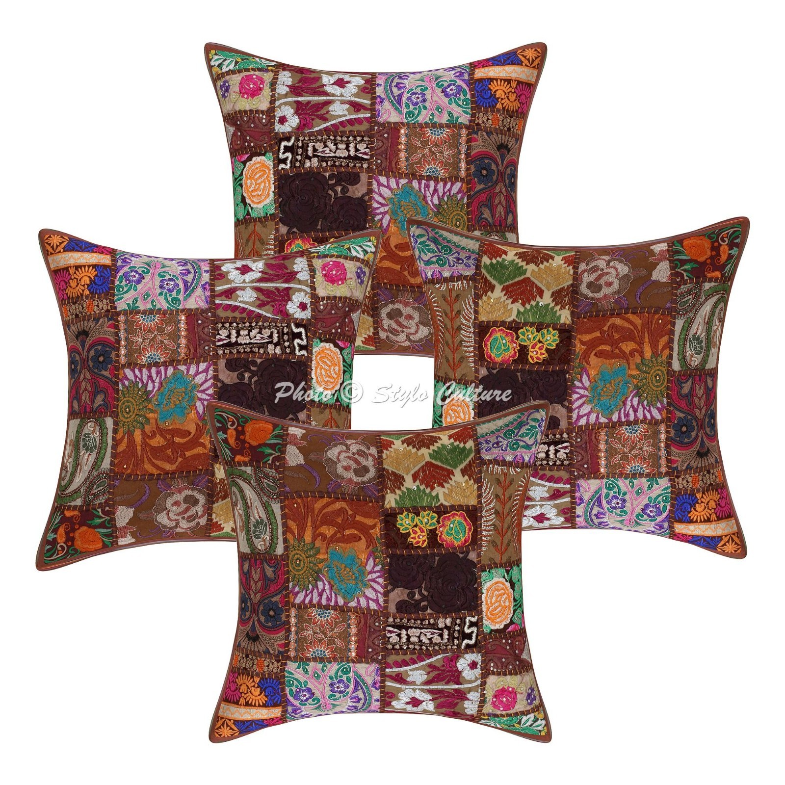 Indian Cotton Vintage Patchwork Throw Pillow Cover