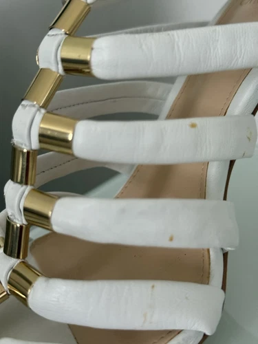 Vince Camuto Women's White/Gold Caged Gladiator Dress Stiletto/Heels Size: 8 1/2 - Imagen 13 de 15