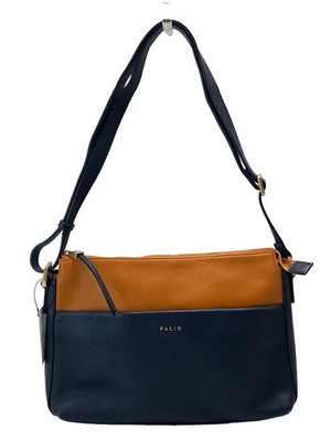 PALIO Shoulder Bag, Leather, Navy (Plain)