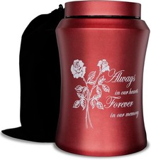 Large Cremation Urns for Adult Human Ashes, 220 lbs, Rose of Love-red