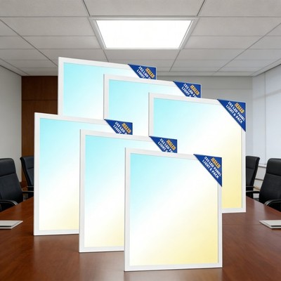 6 Pack 2x2 LED Flat Panel Lights 5-CCT Selectable Drop Ceiling Light Fixtures