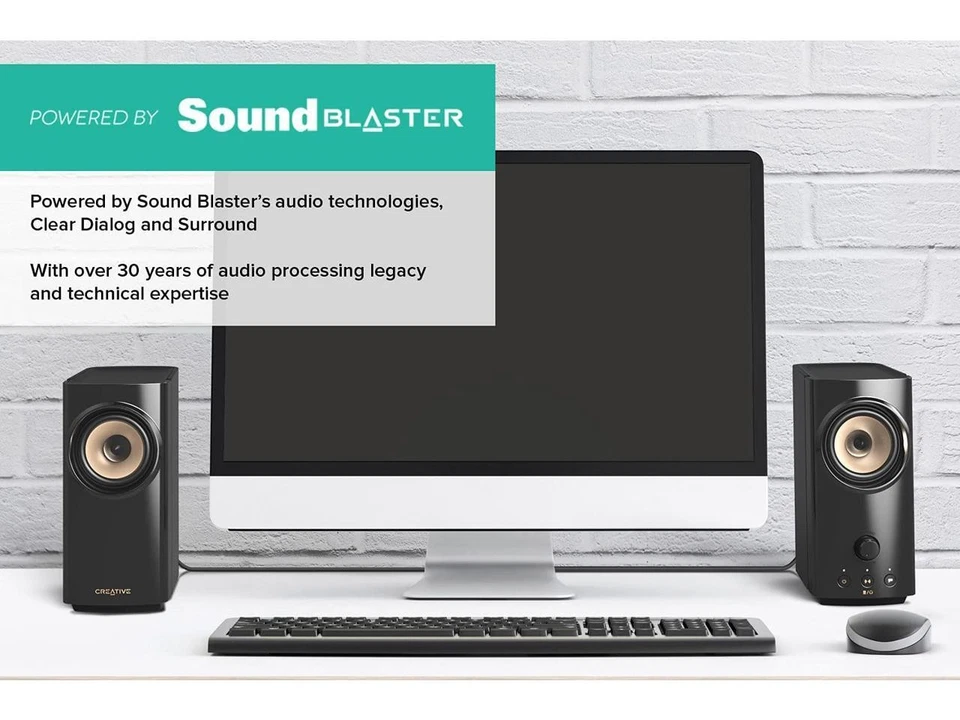 Creative T60 2.0 Compact Hi-Fi Desktop Speakers with Clear Dialog and Surround - Image 2 of 4