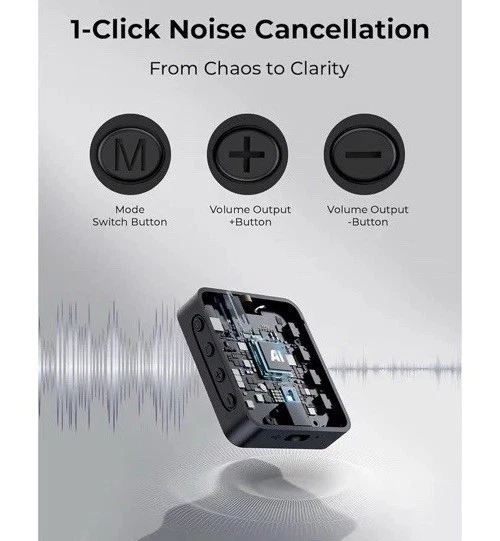 Microfono inalámbrico 3 en 1 con doble transmisor y receptor para móvil y cámara Foto 2 de 4