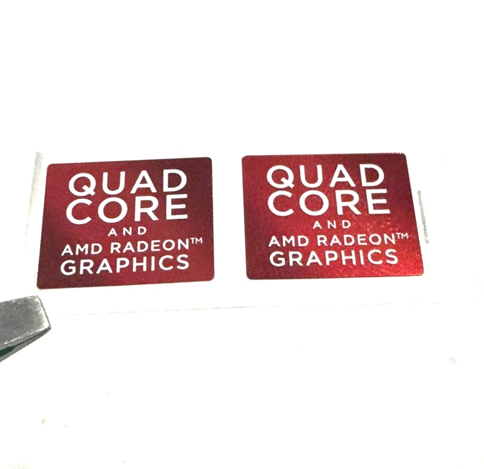 2 x Quad Core and AMD Radeon Graphics Desktop / Laptop Sticker Label 16mm x 13mm - Image 2 of 3