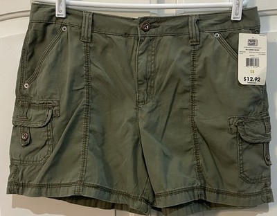 NOS Vintage Faded Glory Washed Uniform Green Cargo Shorts