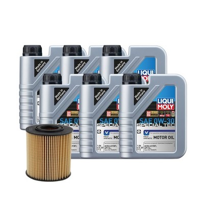 6L Liqui Moly Special Tec V 0W-30 Wix Oil Change Kit for Volvo S60 S80 2.4/2.5L
