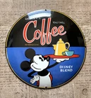 VINTAGE MICKEY MOUSE COFFEE 12" DOME OIL PORCELAIN SERVICE GASOLINE STATION SIGN