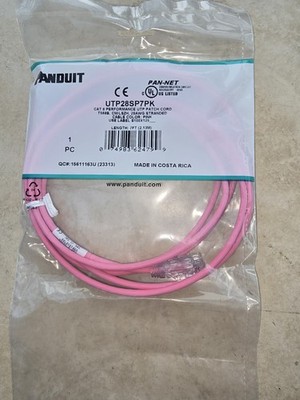 1 SINGLE PANDUIT UTP28SP7PK UTP28 (PINK)  7ft CAT6 PATCH CABLE NEW SEALED