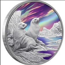 2025 PerthMint Mother-of-Pearl Clouds 1oz Silver Proof Coloured Coin
