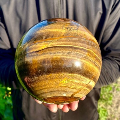 5.93LB Natural Tiger Eye Stone Crystal Ball Quartz Healing Sphere Décor