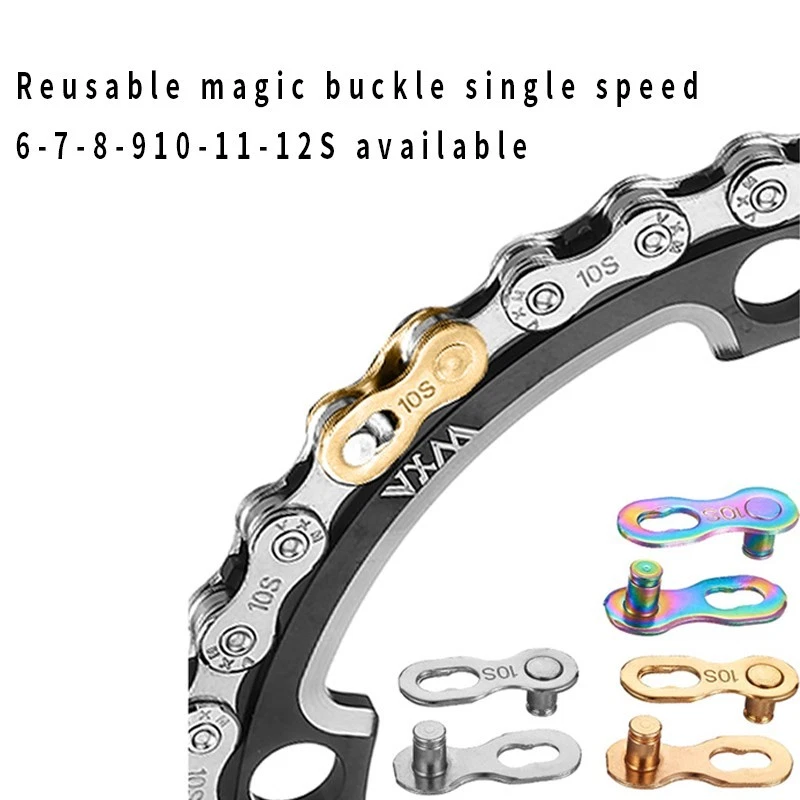 Bicicleta de montaña bicicleta de carretera cadena chapada hebilla mágica para 8S/9/10/11 velocidad rápida Foto 4 de 4