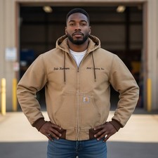 Vintage Carhartt J03 BRN Active Jacket XL Brown Distressed Y2K Skater USA Made