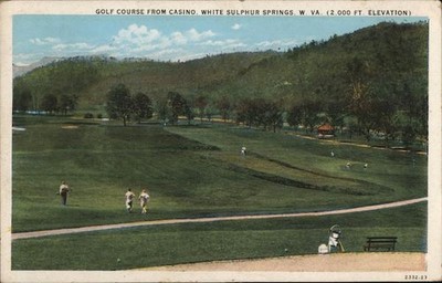 White Sulphur Springs, West Virginia WV Golf Course from Casino Teich 1930