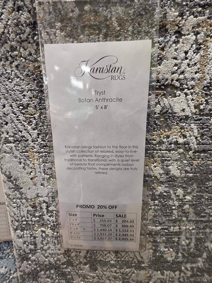 Alfombra Karastan: Colección Tryst-Botan Antracita 5'x8' ¡Nueva! Foto 4 de 4