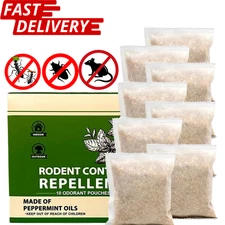 Vamoose Natural Rodent Repellent - 10 Pack Peppermint Oil - Mice & Rat Deterrent
