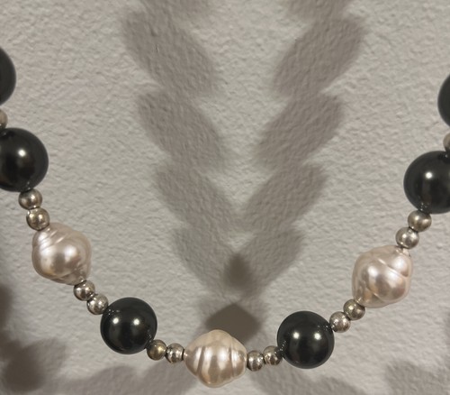 "Juego de Collares Vintage Tono Plata 21"" con Cuentas - ¡Collar y Pendientes! - Imagen 2 de 5
