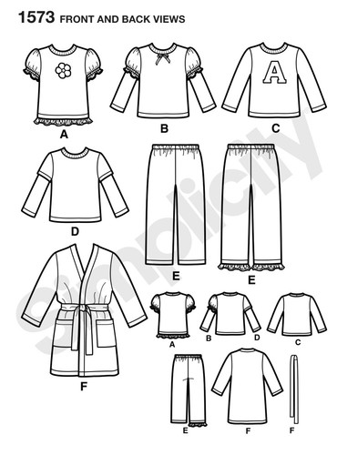 SCHNITTMUSTER - Nähen Jungen Mädchen Nachtwäsche Pyjama Schlafanzug Bademantel Morgenmantel Kleinkind 1573 - Bild 2 von 3