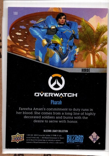 2023 Upper Deck Blizzard Legacy Collection Pharah #188 Overwatch Red - Picture 2 of 2