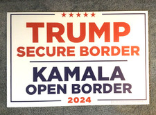 DONALD TRUMP 2024 YARD SIGN 16X24  double sided Virginia Republican Party Border