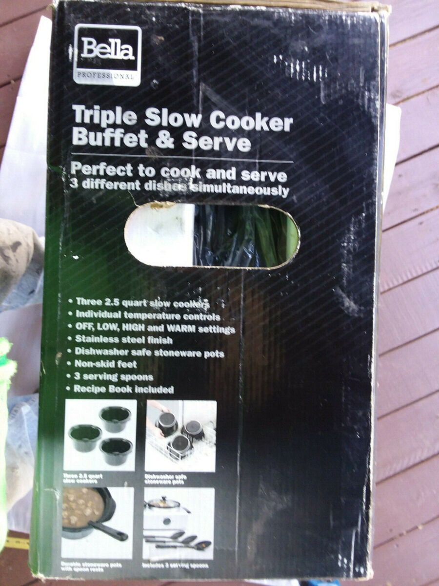 Best Buy: Bella 3 x 2.5-Quart Triple Slow Cooker Stainless Steel