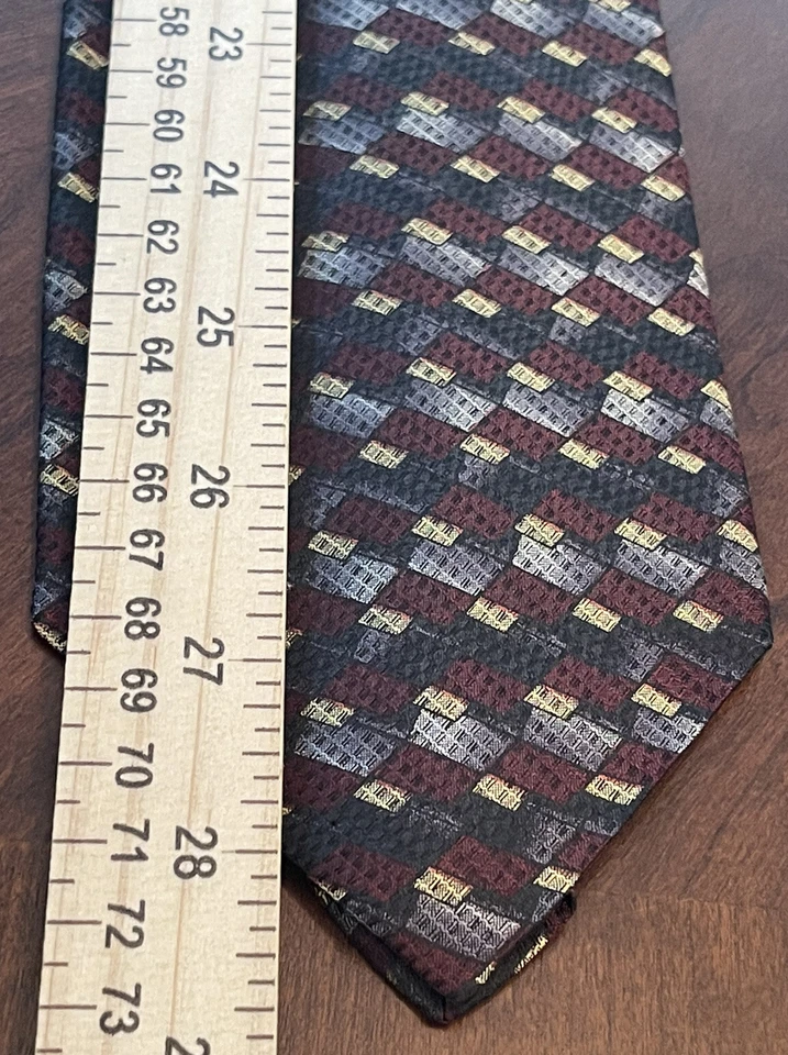 Винтажный мужской галстук Daniel Hechter 100% шелк сделано в США - Изображение 4 из 4