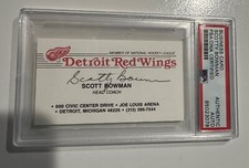 Scotty Bowman Signed Red Wings Business Card - PSA Slabbed