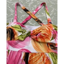 Karin Stevens Sweatheart Maxi Dress Sz 8 Floral Sleeveless Summer Beach Sundress