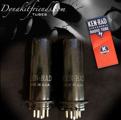 6L6 KEN-RAD Metal Can Tubes Matched Pair - Made In USA '46 - Afbeelding 1 van 4
