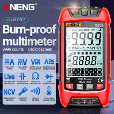 Multimeter Digital Voltmeter Resistance Capacitance Temp Transistor Tester Meter