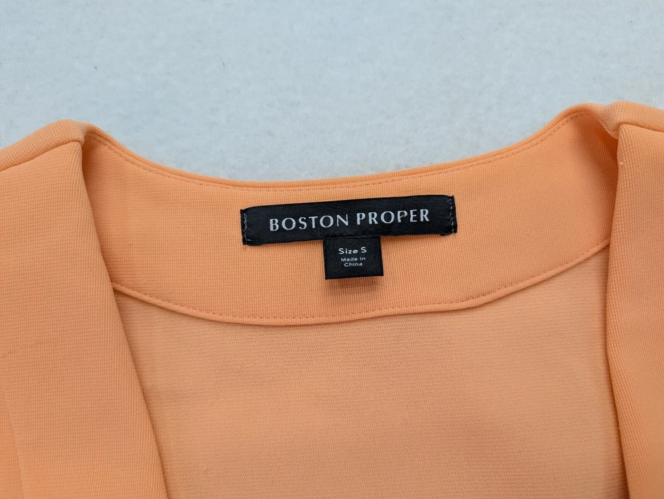 Vestido para mujer Boston Proper talla S naranja mandarina elástico funda tejida Foto 4 de 4