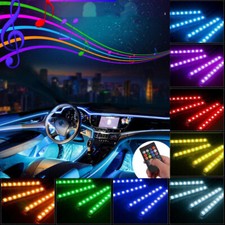 Rgb 48 Led Light Strip Interior Atmosphere Neon Lamp Remote Control For Cars 12v