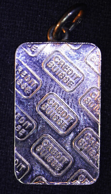 Credit Suisse FAILED BANK 5g Switzerland pendant 999 FINE Silver