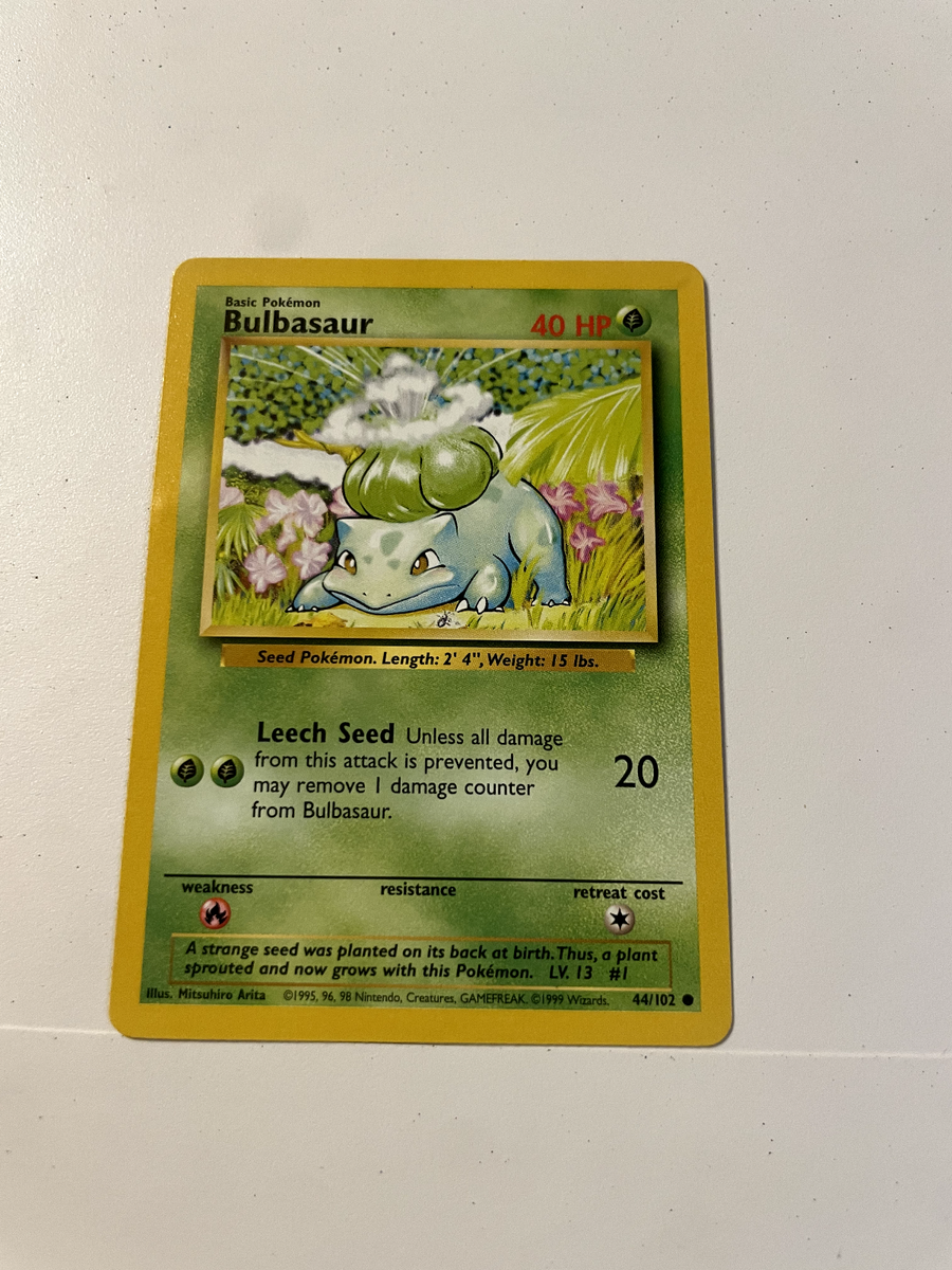 Pokmon TCG Bulbasaur Base Set 44/102 Regular 1st Edition Common