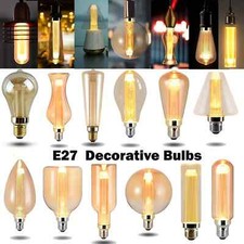 Vintage E27 Lamp Base Decorative Vintage Bulb Edison Style LED Filament Light