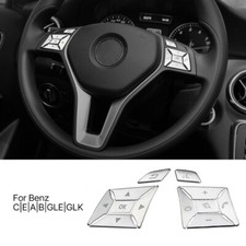 For W176 W212 W204 Car Inner Steering Wheel Button Cover Trim Protective Sticker