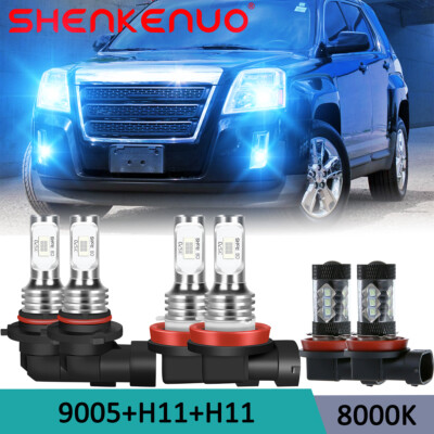 6-Piece LED Headlight & Fog Light Bulb Kit For 2010-2015 GMC Terrain - 6000K White