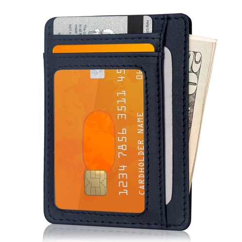Mens RFID Blocking Leather Slim Wallet Money Credit Card Slots Coin Holder - Picture 11 of 13