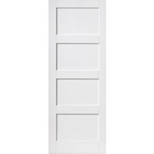internal sliding door white primed shaker 4 panel composite engineered wood