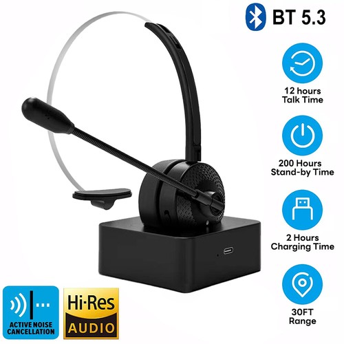 Cuffie wireless auricolari Bluetooth camionista auricolare cancellazione rumore microfono - Foto 3 di 24