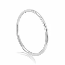 Solid Sterling Silver Ring Midi Thin Stacking, 1mm Polished Band, Sizes  1 to 14