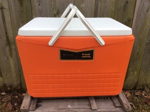 orange ice chest