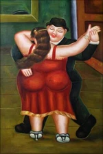 Stretched, Pampered Dancers, Quality Hand Painted Oil Painting 24x36in